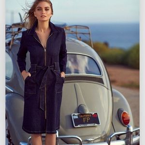 NWOT Free People Zip Me Up Denim Trench Dress